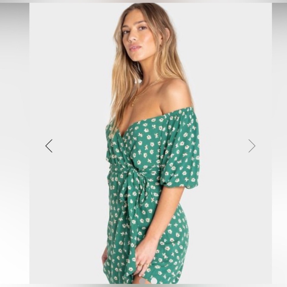 Billabong Green Floral Mini Dress
